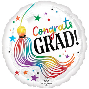 Anagram 18 inch CONGRATS GRAD RAINBOW TASSEL Foil Balloon 46680-01-A-P