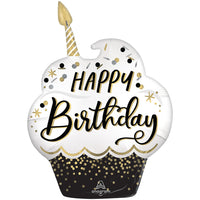 Anagram 29 inch SATIN HAPPY BIRTHDAY CUPCAKE Foil Balloon 46950-01-A-P