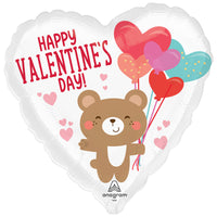 Anagram 18 inch HAPPY VALENTINE'S DAY BEAR HUG HEART Foil Balloon 47092-01-A-P