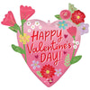 Anagram 28 inch HAPPY VALENTINE'S DAY SENDING FLOWERS HEART Foil Balloon 47190-01-A-P