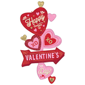 Anagram 52 inch HAPPY VALENTINE'S DAY RETRO LOVE ARROW Foil Balloon 47206-01-A-P