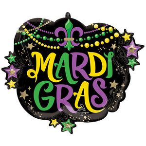 Anagram 28 inch MARDI GRAS GLITTERING BEADS Foil Balloon 47505-01-A-P