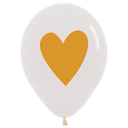 Sempertex 11 inch HEART OF GOLD Latex Balloons