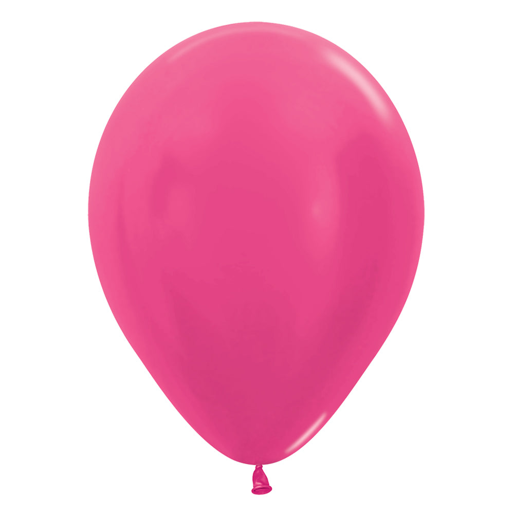 Sempertex 5 inch SEMPERTEX METALLIC FUCHSIA Latex Balloons 51081-B