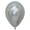 Sempertex 5 inch SEMPERTEX REFLEX SILVER Latex Balloons 51145-B