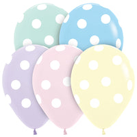 Sempertex 11 inch SEMPERTEX POLKA DOTS - PASTEL MATTE Latex Balloons