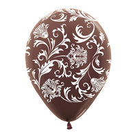 Sempertex 11 inch DAMASK - METALLIC CHOCOLATE Latex Balloons