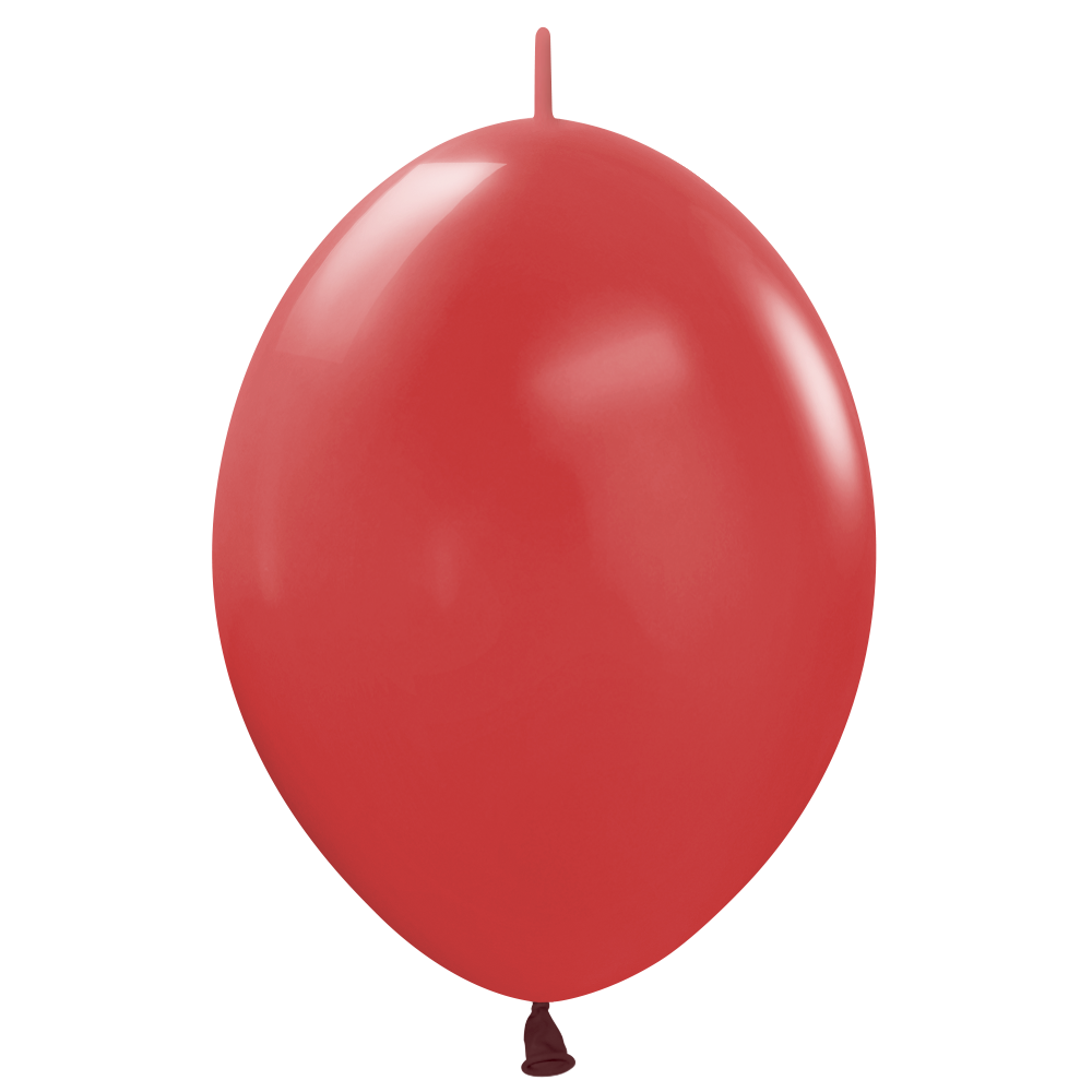 Sempertex 6 inch SEMPERTEX LINK-O-LOON DELUXE IMPERIAL RED Latex Balloons 54725-B