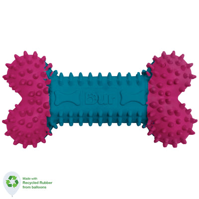 DUR Dog Toys DUR DOG TOYS - SMALL BONE IN FUCHSIA & CARIBBEAN BLUE - CREATED FROM RECYCLED BALLOONS Dog Toys 70161-D