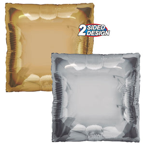 TUFTEX 24 inch SQUARED - GOLD & SILVER Foil Balloon 78313-M-P