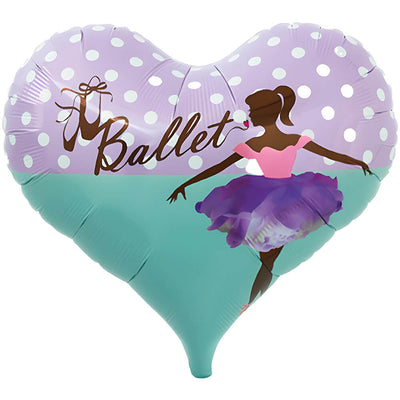 Ibrex 14 inch JELLY HEART - LITTLE BALLERINA Foil Balloon 803886-PB-P