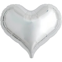 Ibrex 25 inch JELLY HEART - METALLIC SILVER Foil Balloon 805364-PB-U