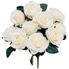 Party Brands 18 inch OPEN ROSE BUSH - WHITE Silk Flowers 400207-PB