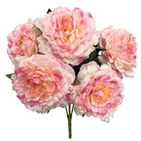 Party Brands 21 inch PEONY BUSH - PINK & CREAM Silk Flowers 400223-PB