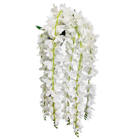 Party Brands 32 inch HANGING ORCHID BUSH - WHITE Silk Flowers 400219-PB