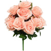 Party Brands 18 inch DIAMOND ROSE BUSH - ROSE GOLD Silk Flowers 400211-PB