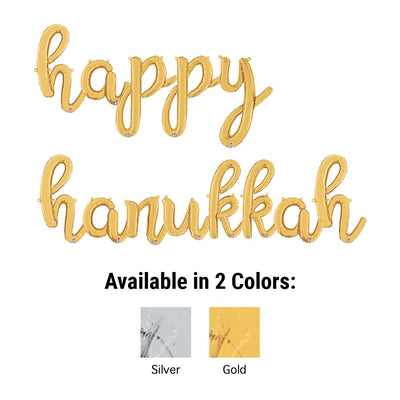 Betallic HAPPY HANUKKAH - BETALLIC SCRIPT LETTERS KIT (AIR-FILL ONLY) Foil Balloon