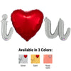 Betallic I (HEART) U - BETALLIC SCRIPT LETTERS KIT (AIR-FILL ONLY) Foil Balloon