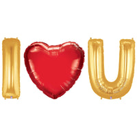 Betallic 40 inch I (HEART) U - MEGALOON LETTERS KIT Foil Balloon KT-400679-B-P