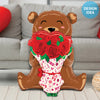 Betallic 25 inch ROSE BOUQUET BEAR Foil Balloon 25331P-B-P