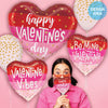 Betallic 18 inch SATIN STRIPES BE MINE VALENTINE Foil Balloon 26327P-B-P