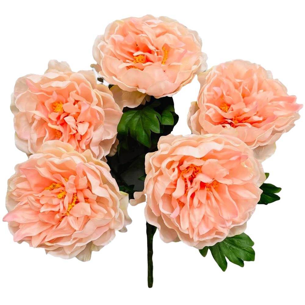 Party Brands 20 inch PEONY BUSH - PEACH PINK Silk Flowers 400226-PB