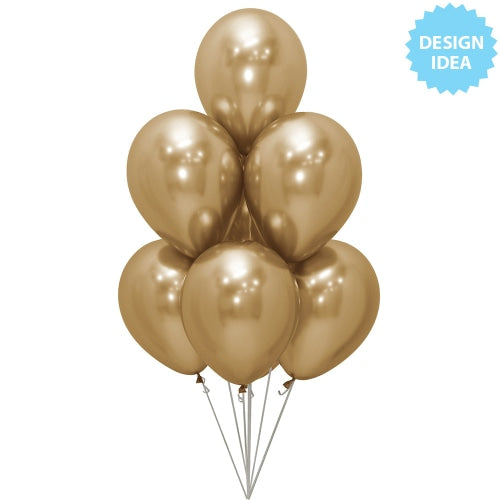 Sempertex 11 inch SEMPERTEX REFLEX GOLD Latex Balloons 53148-B