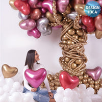 Sempertex 14 inch HEART SHAPE REFLEX ASSORTMENT Latex Balloons 55357-B