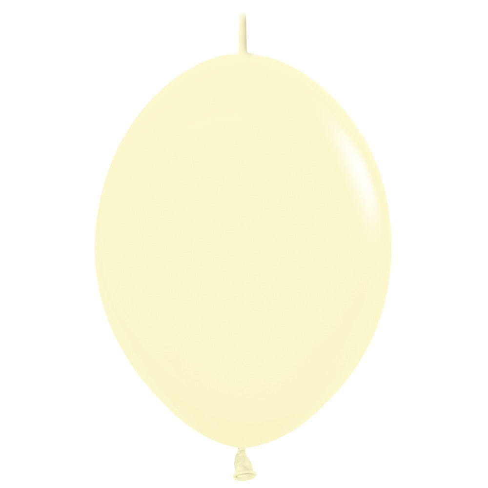 Sempertex 6 inch SEMPERTEX LINK-O-LOON PASTEL MATTE YELLOW Latex Balloons 54375-B