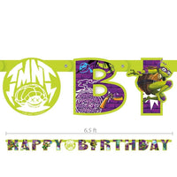 Unique 6.5 foot TMNT MUTANT MAYHEM HAPPY BIRTHDAY JOINTED BANNER Party Decoration 47939-UN