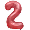 Party Brands 32 inch NUMBER 2 - METAL BALLOONS - CRIMSON RED Foil Balloon 400149-PB-U