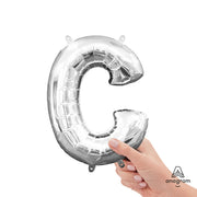 Anagram 16 inch LETTER C - ANAGRAM - SILVER (AIR-FILL ONLY) Foil Balloon 33015-11-A-P