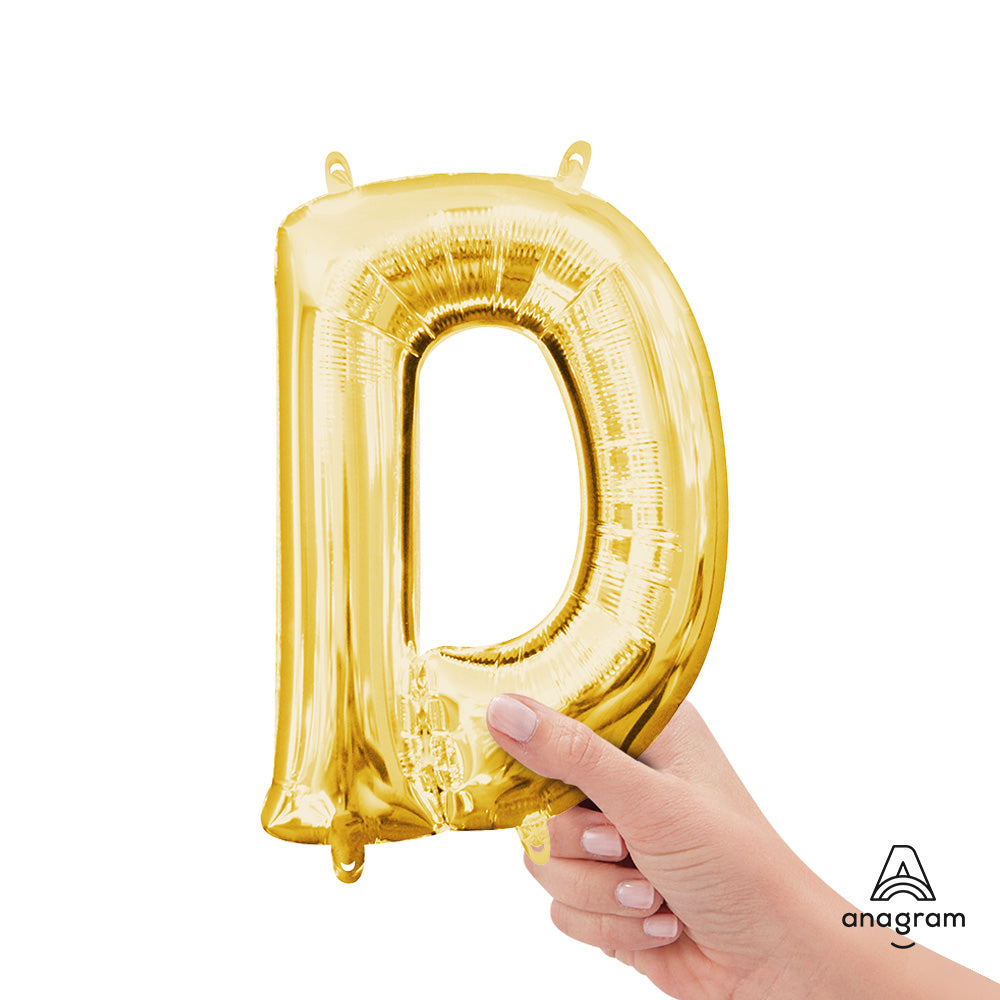 Anagram 16 inch LETTER D - ANAGRAM - GOLD (AIR-FILL ONLY) Foil Balloon 33018-11-A-P