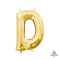 Anagram 16 inch LETTER D - ANAGRAM - GOLD (AIR-FILL ONLY) Foil Balloon 33018-11-A-P