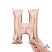 Anagram 16 inch LETTER H - ANAGRAM - ROSE GOLD (AIR-FILL ONLY) Foil Balloon 37459-11-A-P