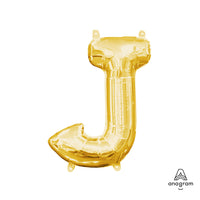 Anagram 16 inch LETTER J - ANAGRAM - GOLD (AIR-FILL ONLY) Foil Balloon 33031-11-A-P