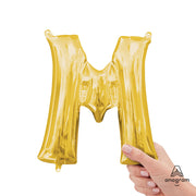 Anagram 16 inch LETTER M - ANAGRAM - GOLD (AIR-FILL ONLY) Foil Balloon 33037-11-A-P