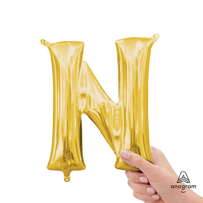 Anagram 16 inch LETTER N - ANAGRAM - GOLD (AIR-FILL ONLY) Foil Balloon 33039-11-A-P