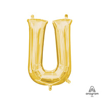 Anagram 16 inch LETTER U - ANAGRAM - GOLD (AIR-FILL ONLY) Foil Balloon 33053-11-A-P