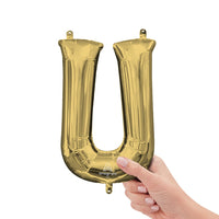 Anagram 16 inch LETTER U - ANAGRAM - WHITE GOLD (AIR-FILL ONLY) Foil Balloon 44634-11-A-P