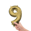 Anagram 16 inch NUMBER 9 - ANAGRAM - WHITE GOLD (AIR-FILL ONLY) Foil Balloon 44651-11-A-P