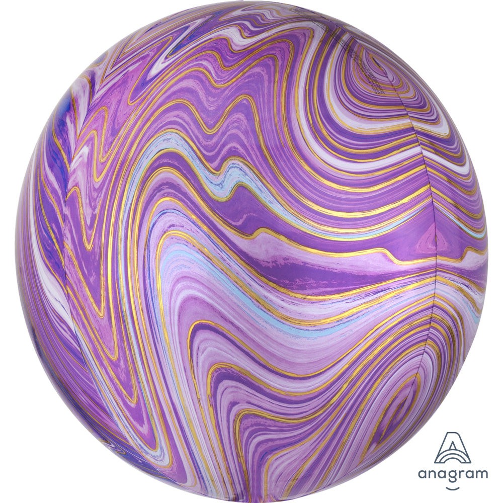 Anagram 16 inch ORBZ - PURPLE MARBLEZ Foil Balloon 41395-01-A-P