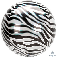 Anagram 16 inch ZEBRA PRINT ORBZ Foil Balloon 42107-01-A-P