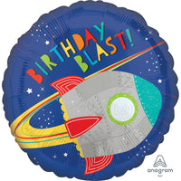 Anagram 17 inch BLAST OFF BIRTHDAY Foil Balloon 38947-02-A-U