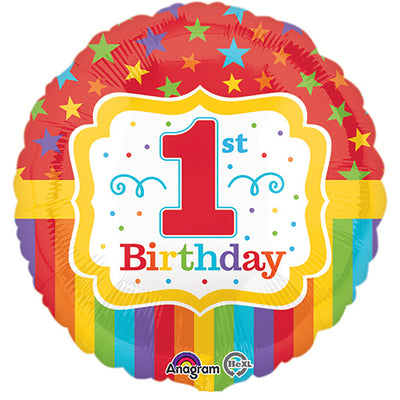 Anagram 17 inch RAINBOW 1ST BIRTHDAY Foil Balloon