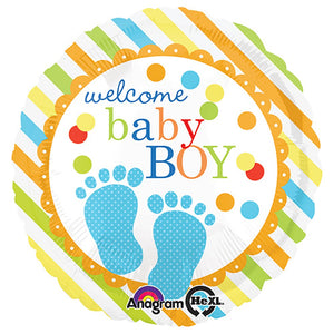 Anagram 18 inch BABY FEET BOY Foil Balloon 32176-01-A-P