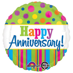 Anagram 18 inch BRIGHT ANNIVERSARY Foil Balloon 32128-01-A-P