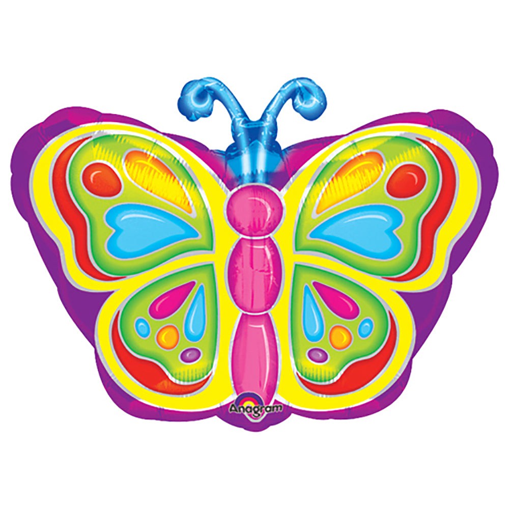 Anagram 18 inch BRIGHT BUTTERFLY Foil Balloon 07255-01-A-P