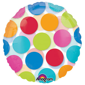 Anagram 18 inch CIRCLE - CABANA DOTS Foil Balloon 22360-02-A-U