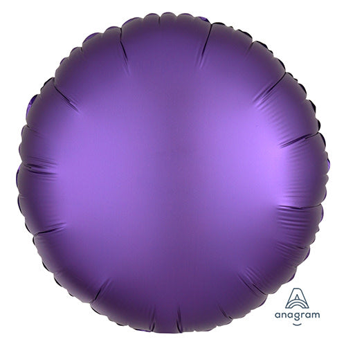 Anagram 18 inch CIRCLE - SATIN LUXE PURPLE ROYALE Foil Balloon 36817-02-A-U